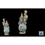 Lladro Handmade and Hand Painted Porcelain Figure ' Clown Figure ' Littlest Clown with Balloons.