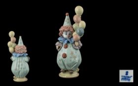 Lladro Handmade and Hand Painted Porcelain Figure ' Clown Figure ' Littlest Clown with Balloons.