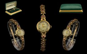 Rotary Maximus Ladies 1930's 21 Jewel Mechanical 9ct Gold Wrist Watch, The Ornate 9ct Gold