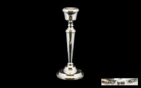 Large Silver Single Candlestick. Hallmarked Birmingham. Makers mark ATC A T Cannon Ltd.