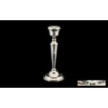 Large Silver Single Candlestick. Hallmarked Birmingham. Makers mark ATC A T Cannon Ltd.