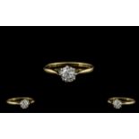 Ladies - 18ct Gold Single Stone Diamond Ring,