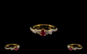 Ruby and Zircon Ring,