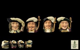 Royal Doulton Hand Painted Set of 4 Small 'The 4 Musketeers' Character Jugs.