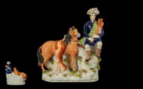 Staffordshire 19th Century Hand Painted Pottery Figure,