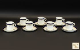 Balmoral China Staffordshire Part Tea Set Comprising seven cups and eight saucers,