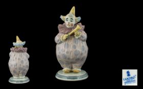 Lladro Handmade and Hand Painted Porcelain Figure - Circus Clown ' Let the Show Begin ' Model No