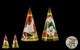 Wedgwood Clarice Cliff Design - Conical Shaped Sugar Sifters In 1st Quality & Mint Condition.