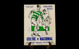 Jock Stein Autograph on Celtic v Nacional Match Programme.