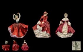 A Collection of Three Miniature Royal Doulton Figures to include 'Karen' designed by Peggy Davies,