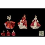 A Collection of Three Miniature Royal Doulton Figures to include 'Karen' designed by Peggy Davies,