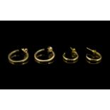 Ladies 9ct Hoop Earrings ( 2 ) Pairs. Both Fully Hallmarked for 9.375. 6.6 grams.