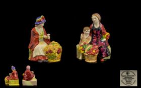 Royal Doulton Early Hand Painted Miniature Figurines 'The Little Mother' figurine HN4935 together