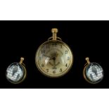 English Gilt Brass and Glass Ball Clock, Marked to Dial.