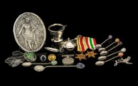 A Mixed Lot of Oddments and Collectables to include three WW2 medals,