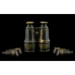 Pair of Vintage Military Brass Binoculars marked for Lemaire of Paris.