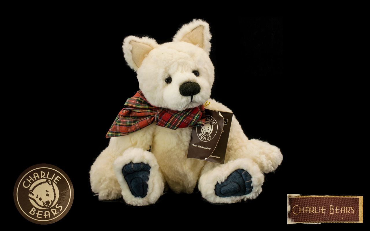 Charlie Bears Modern teddy bear with tag titled 'Best Friend' CB165109. Designed by Alison Mills.