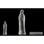 Lalique Signed Frosted Glass Statue - Depicting The Madonna Etched to Underside of Statue ' Lalique