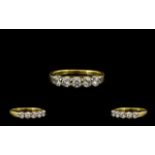 18ct Gold - Attractive 5 Stone Diamond Set Dress Ring,
