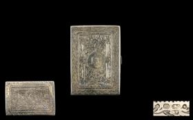 Victorian Period - Superb Quality Silver Card Case of Rectangular Shape Decorated Profusely with