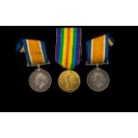 World War I Trio of Military Medals Awarded to 128663 J. Catlin A.B - R.N. SPTS 4123 PTE. H.