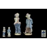 Lladro Collectors Club / Society Ltd Edition Hand Painted Porcelain Pair of Clown Figures For the