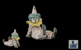 Lladro - Handmade & Hand Painted Porcelain Figure ' Circus Clown ' ' Tired Friend ' Sculpture