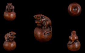 Japanese 19th Century Carved Boxwood Netsuke,