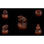 Japanese 19th Century Carved Boxwood Netsuke,