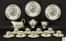 Wedgwood 'Kutani Crane' Bone China Part Tea/Dinner Service comprising a Gravy Boat and Stand,