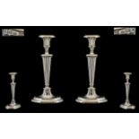 Queen Elizabeth - Superb Quality Pair of Solid Silver Regency Style Candlesticks of Wonderful Form /