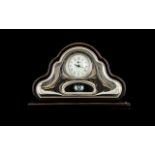 Valdi & Co - Italian Contemporary Impressive Looking Italian Mantel Clock with Silver Tone Front,