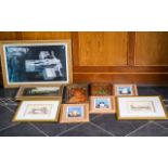 Mixed Collection of Prints & Plaques comprising a large religious print portraying Jesus on a cross