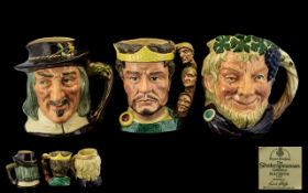 Royal Doulton Hand Painted Collection of Large Character Jugs ( 3 ) In Total.