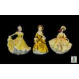 Royal Doulton Hand Painted Figures ( 3 ) In Total. Comprises 1/ Sandra HN2275, Issued 1969 - 1997.