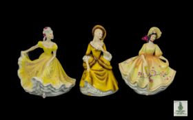 Royal Doulton Hand Painted Figures ( 3 ) In Total. Comprises 1/ Sandra HN2275, Issued 1969 - 1997.