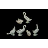 Collection Of Six Nao Figures To Include Various Geese And Ducks, All Marked To Base,