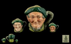 Royal Doulton Hand Painted Trio ( 3 ) of Character Jugs ' Auld Mac ' Designed by Harry Fenton.