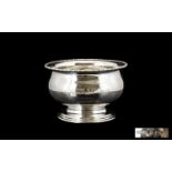 1930's Period - Sterling Silver Circular Footed Bowl with Reeded Border and Stepped Base of Pleasing