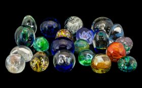 Collection of Glass Paper Weights 21 in total, to include Edinburgh crystal,