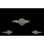 Edwardian Period Attractive 18ct Gold and Platinum Diamond Set Dress Ring.