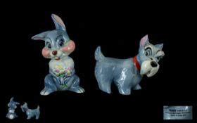 Walt Disney Productions 1/ Wade Porcelain ' Blow Up ' Model Figure of ' Jock ' From Lady and the