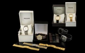 A Small Collection of Wrist Watches to include 6 gents watches makes to include Pulsar, Rotary,