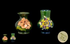 Moorcroft Tubelined Pair of Small Vases ( 2 ) In Total.