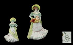 Royal Doulton Figure 'Jane' Lady Doulton 1997 HN 3711 depicting an elegant lady holding a cat in a