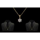 9ct GOLD NECKLACE AND CZ 9CT PENDANT.