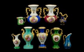 A Collection Of Limoges Ceramics All 20th century, nine pieces in total to include twin handle urn,