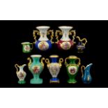 A Collection Of Limoges Ceramics All 20th century, nine pieces in total to include twin handle urn,