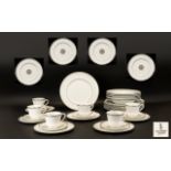 Royal Doulton New Romance Oxford Platinum Collection Part Tea Set. 34 Pieces In Total.