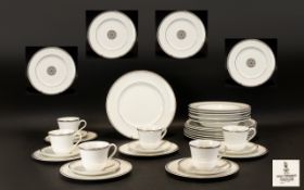 Royal Doulton New Romance Oxford Platinum Collection Part Tea Set. 34 Pieces In Total.